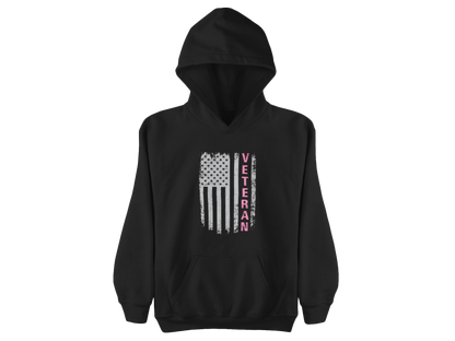 Women Veteran Hoodie | Distressed Flag Patriotic Apparel | Military Gift