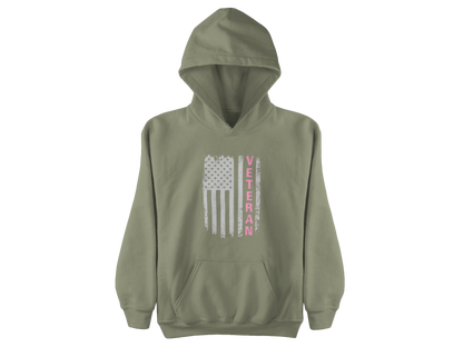 Women Veteran Hoodie | Distressed Flag Patriotic Apparel | Military Gift