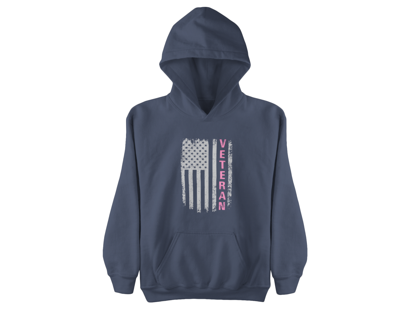 Women Veteran Hoodie | Distressed Flag Patriotic Apparel | Military Gift