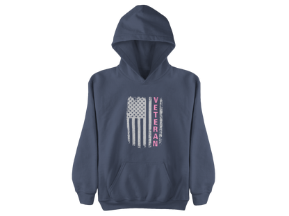 Women Veteran Hoodie | Distressed Flag Patriotic Apparel | Military Gift