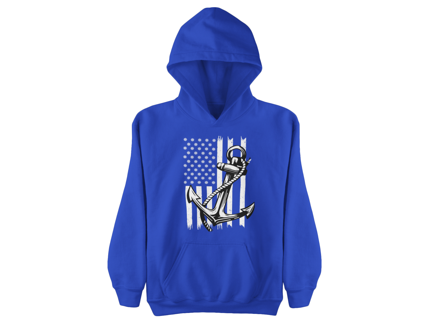 Navy Anchor Hoodie | Distressed American Flag | Sailor Veteran Gift | Nautical Patriotic Pullover