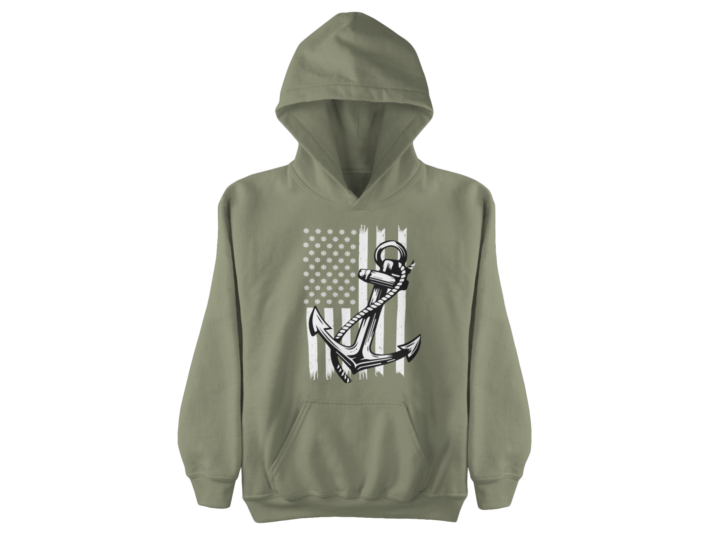 Navy Anchor Hoodie | Distressed American Flag | Sailor Veteran Gift | Nautical Patriotic Pullover