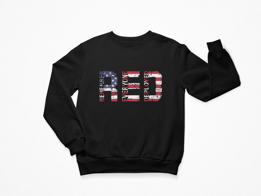 RED Friday Sweatshirt | Remember Everyone Deployed | Patriotic Support