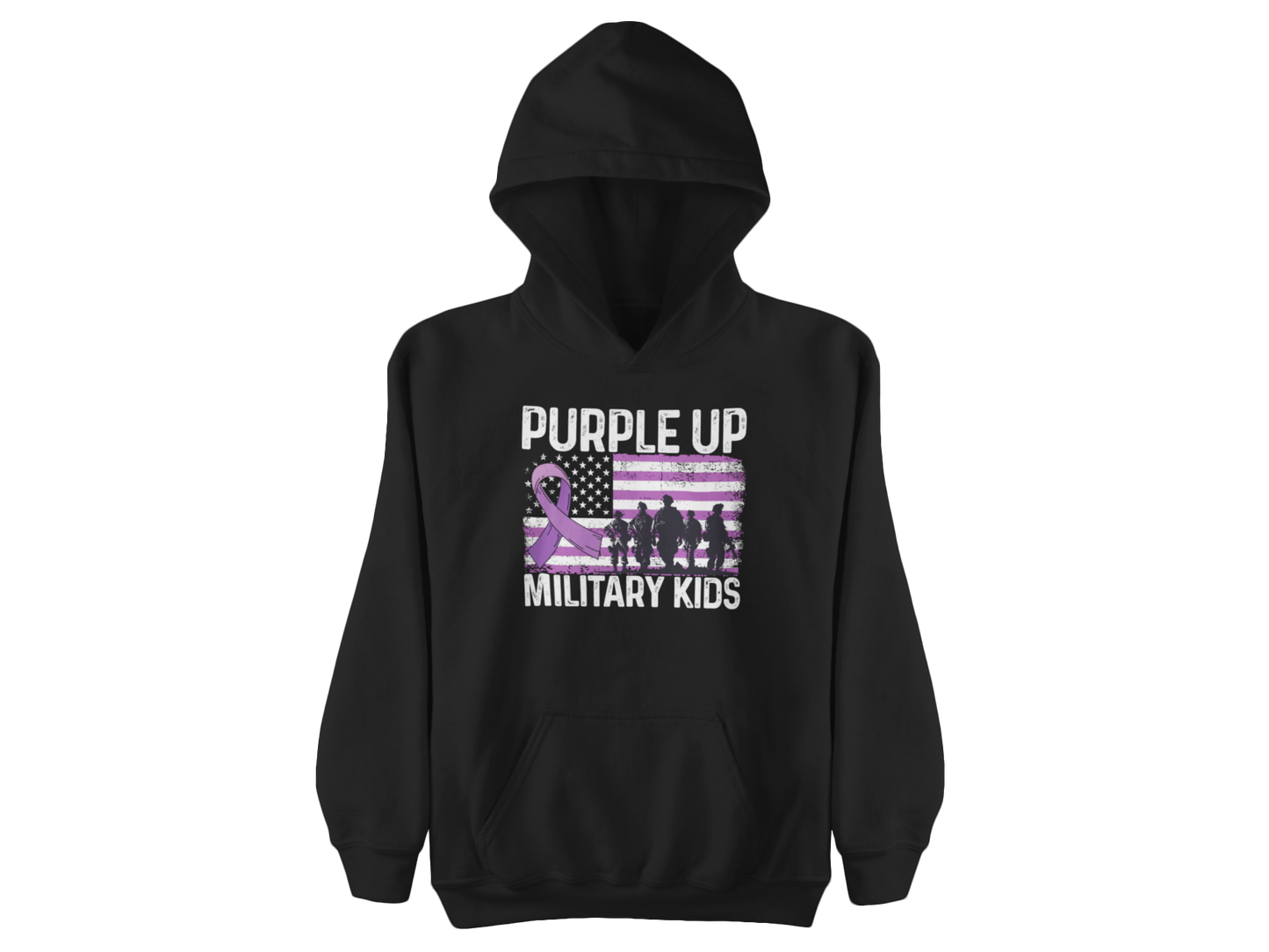 Purple Up Awareness Hoodie – Purple Ribbon Military Support Pullover