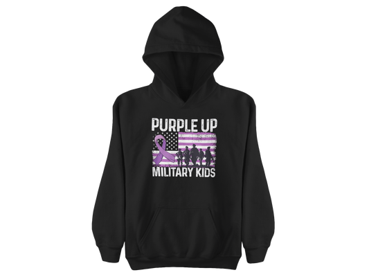 Purple Up Awareness Hoodie – Purple Ribbon Military Support Pullover