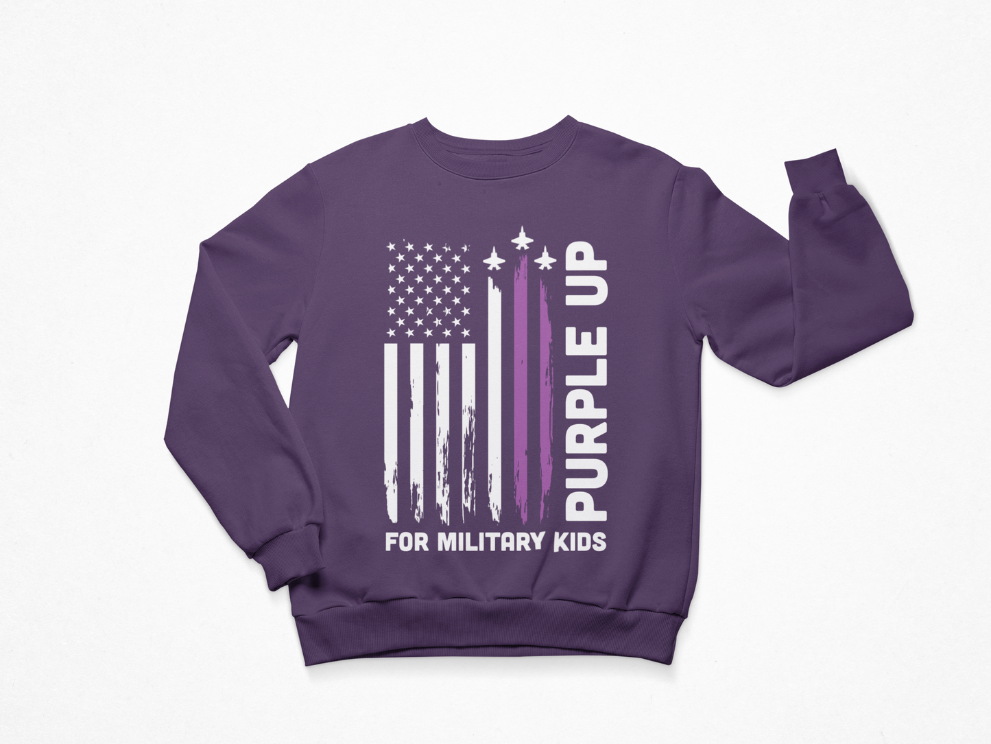 Purple Up For Military Kids Sweatshirt | Support Military Children Awareness