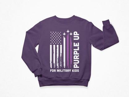 Purple Up For Military Kids Sweatshirt | Support Military Children Awareness