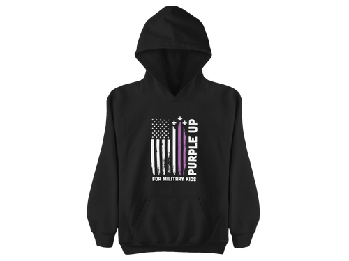 Purple Up Military Kids Hoodie – "Purple Up" American Flag Support