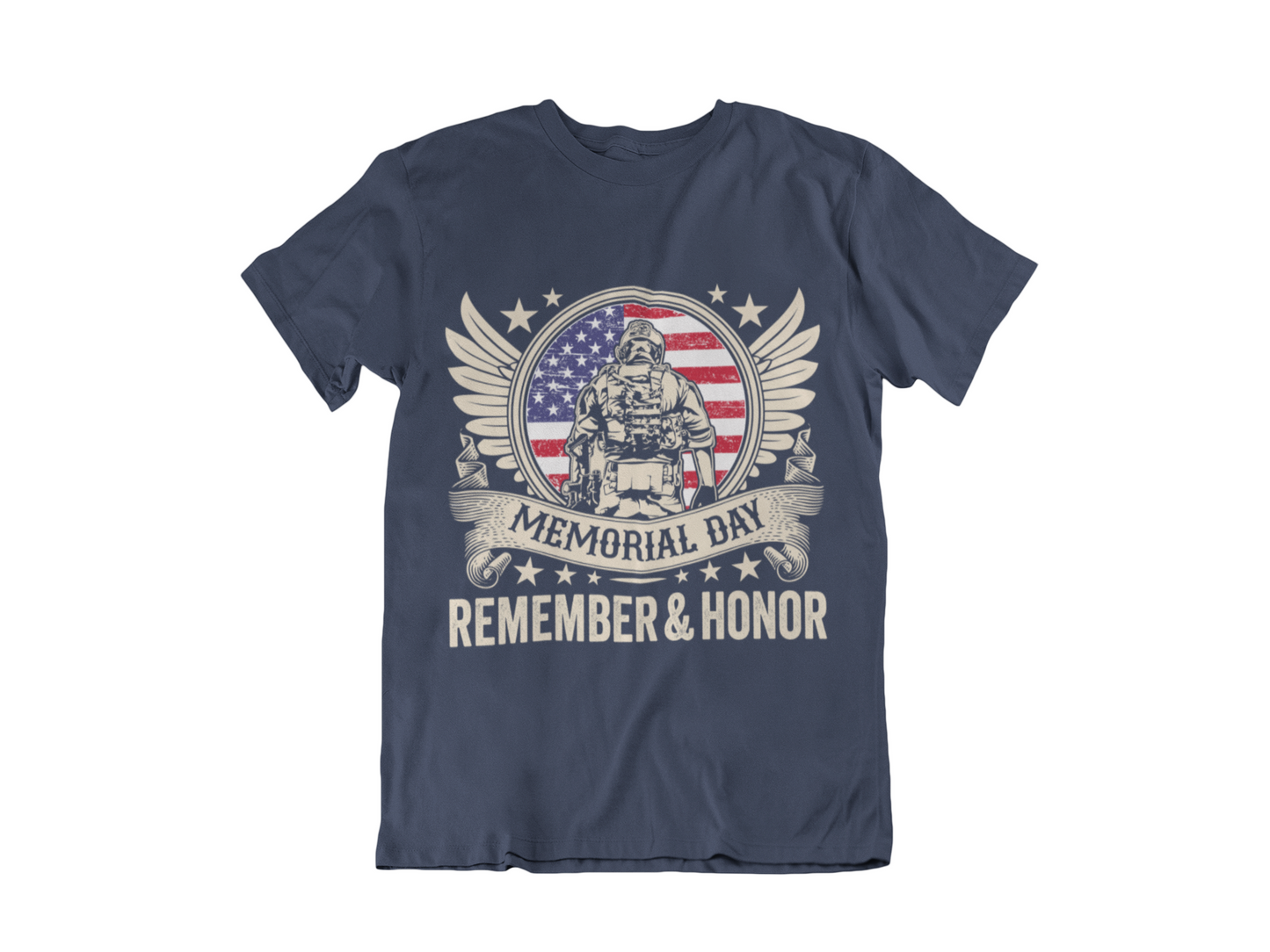 Memorial Day T-Shirt – Remember & Honor American Flag Soldier Design