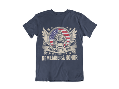 Memorial Day T-Shirt – Remember & Honor American Flag Soldier Design