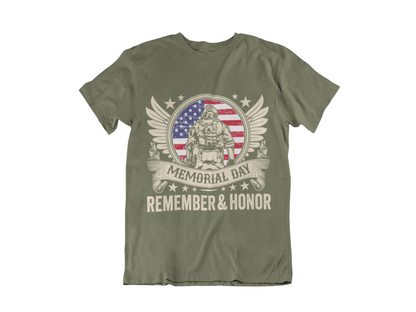 Memorial Day T-Shirt – Remember & Honor American Flag Soldier Design
