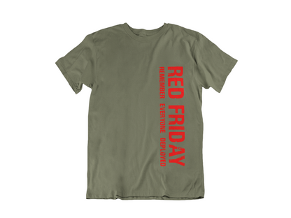 Red Friday T-Shirt — "Remember Everyone Deployed" Military Support Tee