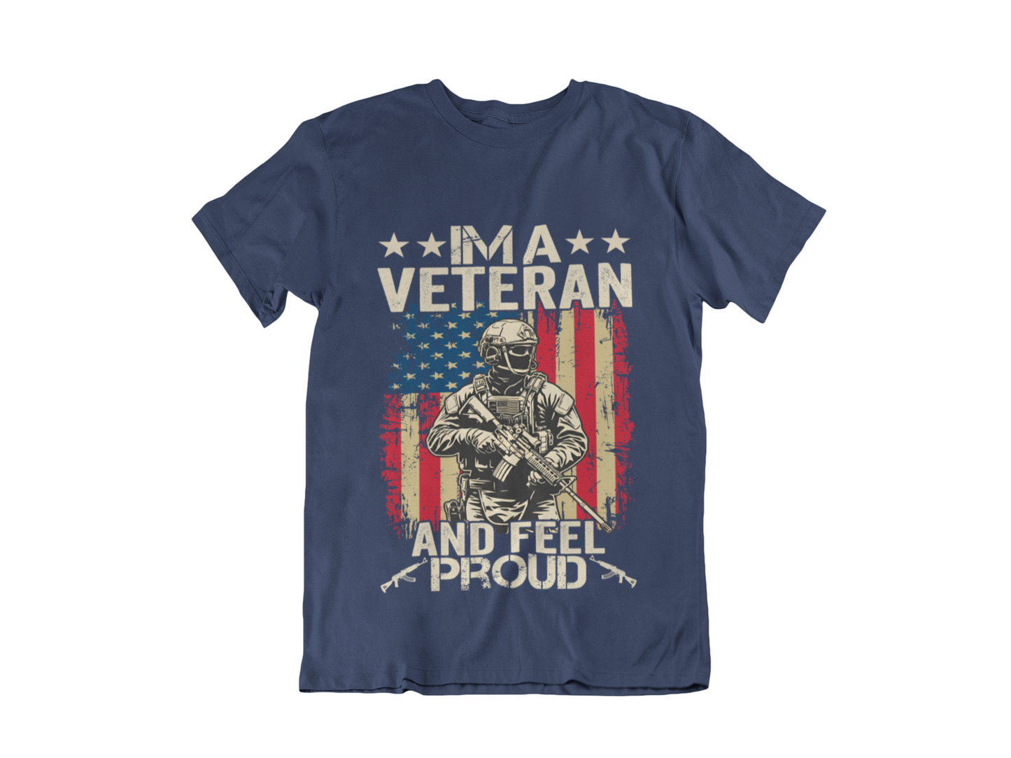 Veteran Proud T-Shirt — “I’m a Veteran and Feel Proud” American Flag Military Tee