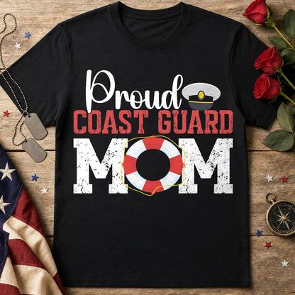 Proud Coast Guard Mom T‑Shirt — Military Mom Lifesaver Tee