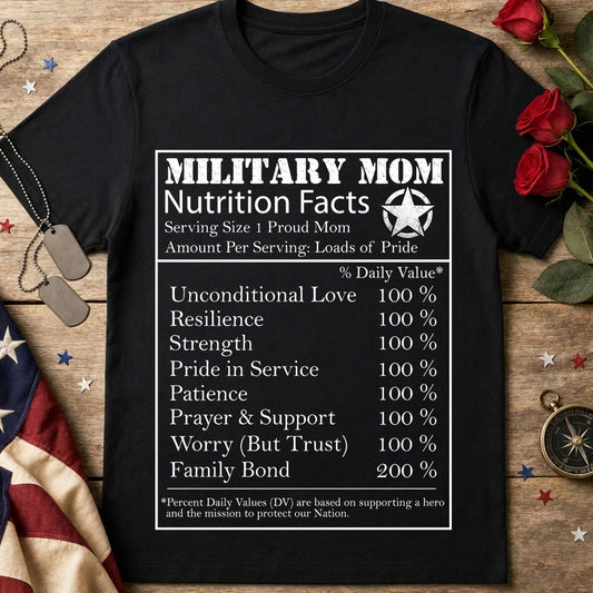 Military Mom Nutrition Facts T-Shirt
