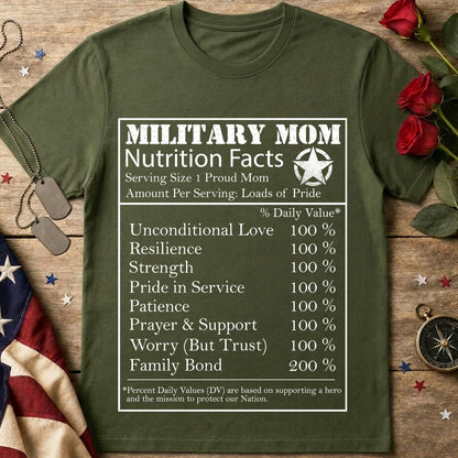 Military Mom Nutrition Facts T-Shirt
