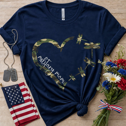 Military Mom Camo Heart T-Shirt