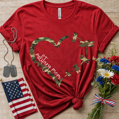 Military Mom Camo Heart T-Shirt