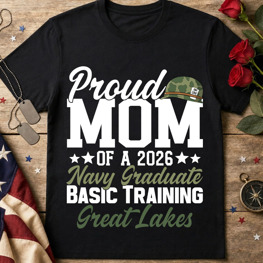 Navy Mom Graduate T‑Shirt