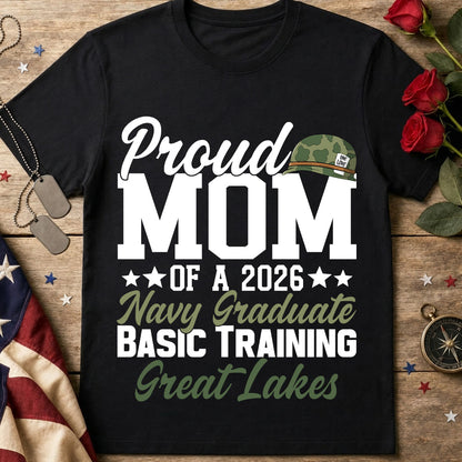Navy Mom Graduate T‑Shirt