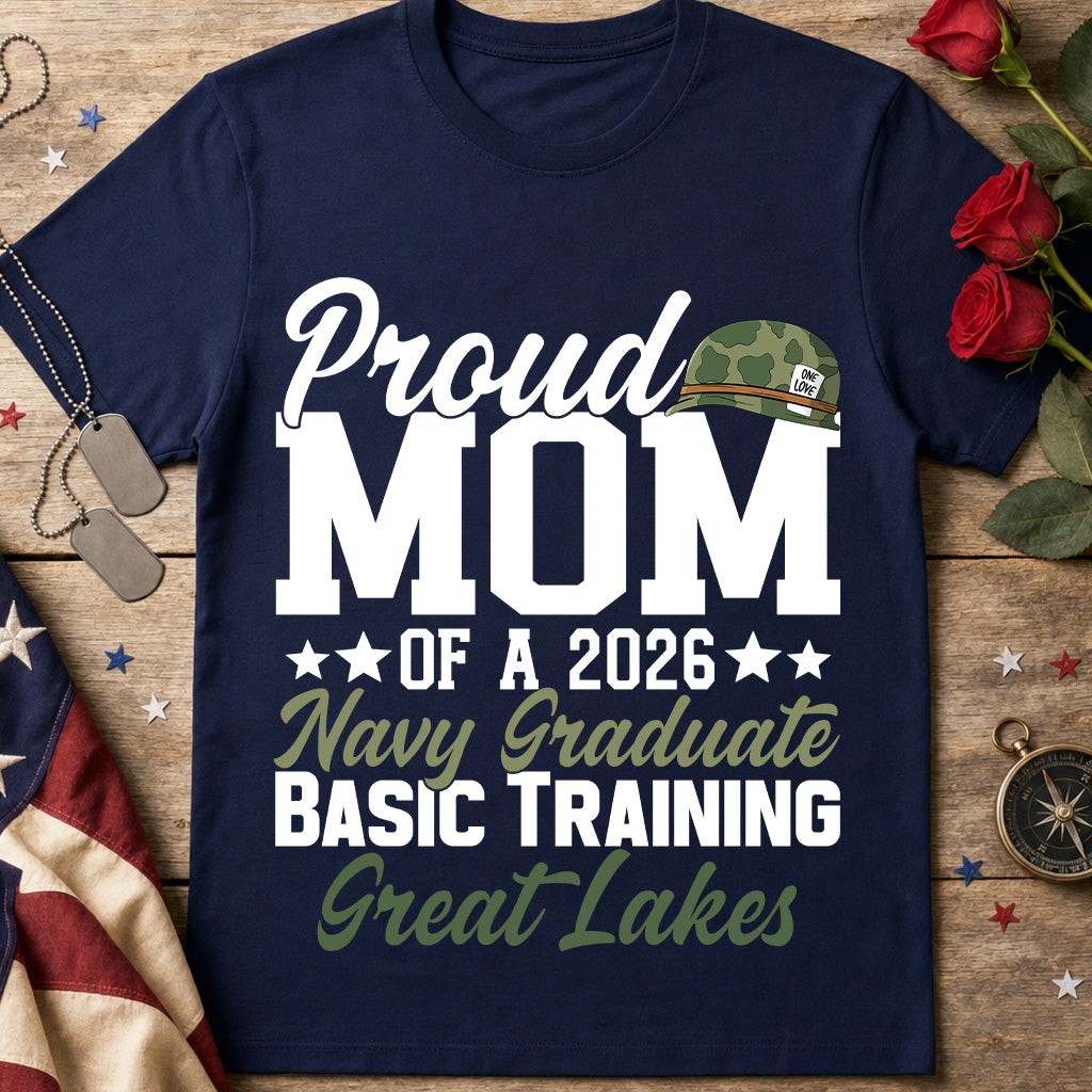 Navy Mom Graduate T‑Shirt