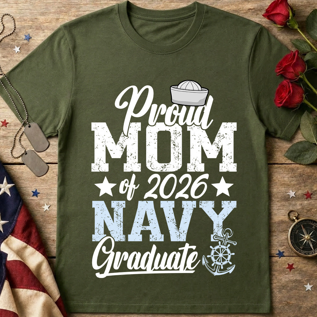 Mom Navy Graduate T-Shirt