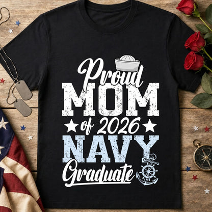 Mom Navy Graduate T-Shirt