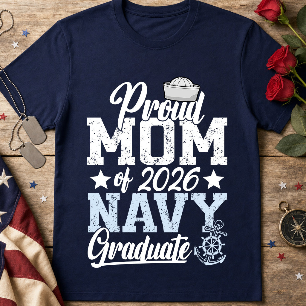 Mom Navy Graduate T-Shirt