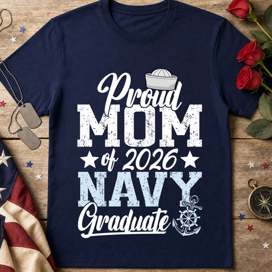 Mom Navy Graduate T-Shirt