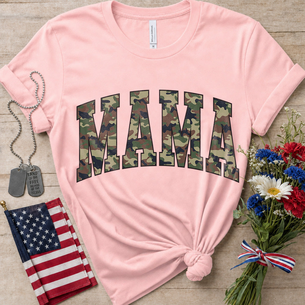 Mama Camo T-Shirt — Military Camo 'MAMA' Graphic Tee for Moms, Mother's Day Gift