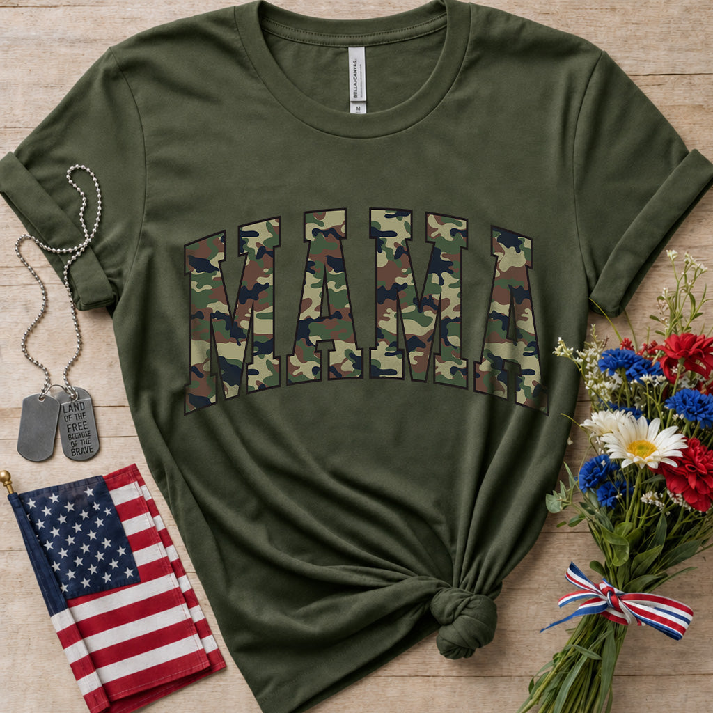 Mama Camo T-Shirt — Military Camo 'MAMA' Graphic Tee for Moms, Mother's Day Gift