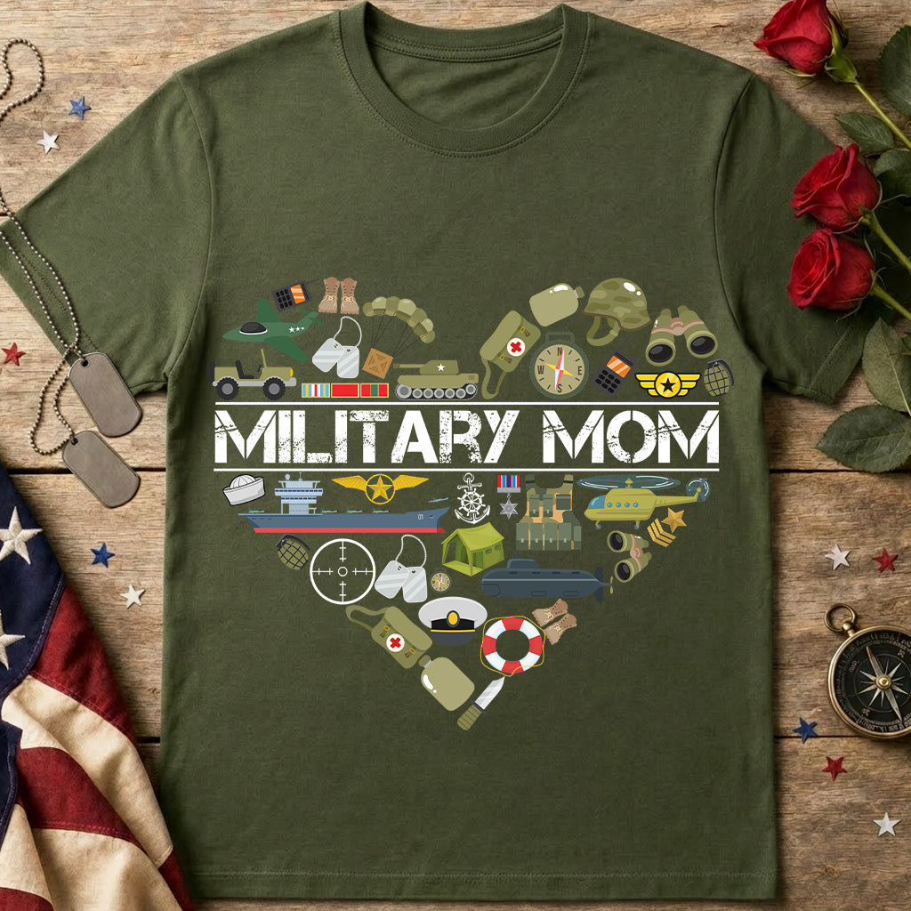 Military Mom Heart T-Shirt