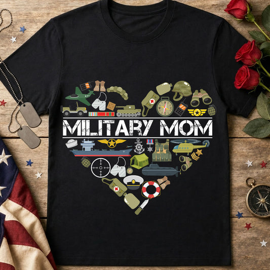 Military Mom Heart T-Shirt