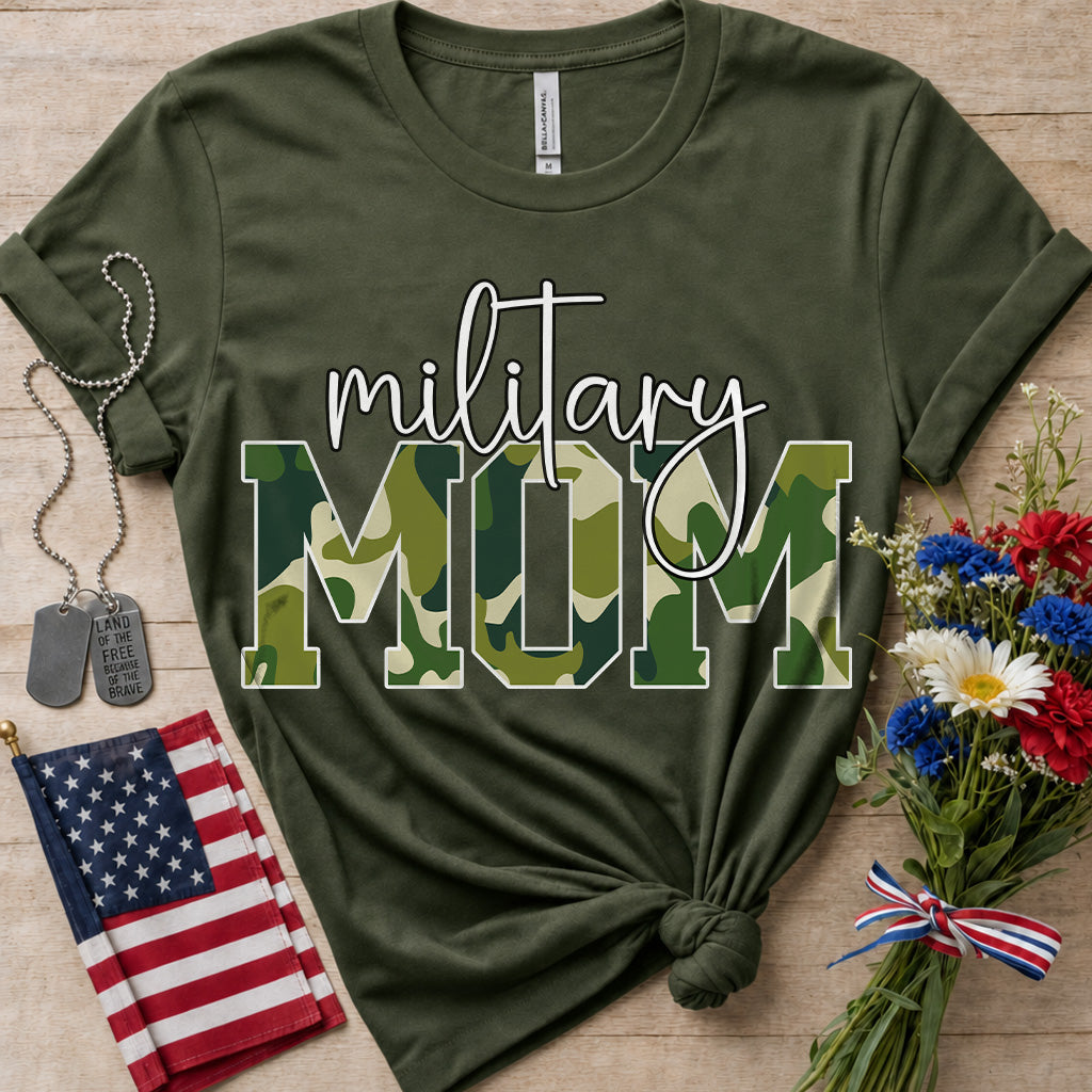 Military Mom Camo Tee - Mother's Day Patriotic Support Shirt