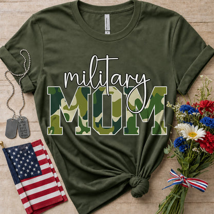 Military Mom Camo Tee - Mother's Day Patriotic Support Shirt