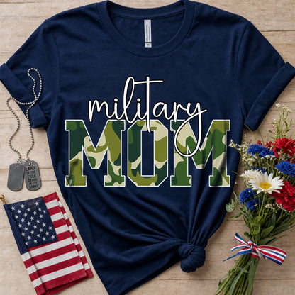 Military Mom Camo Tee - Mother's Day Patriotic Support Shirt