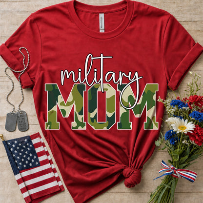 Military Mom Camo Tee - Mother's Day Patriotic Support Shirt