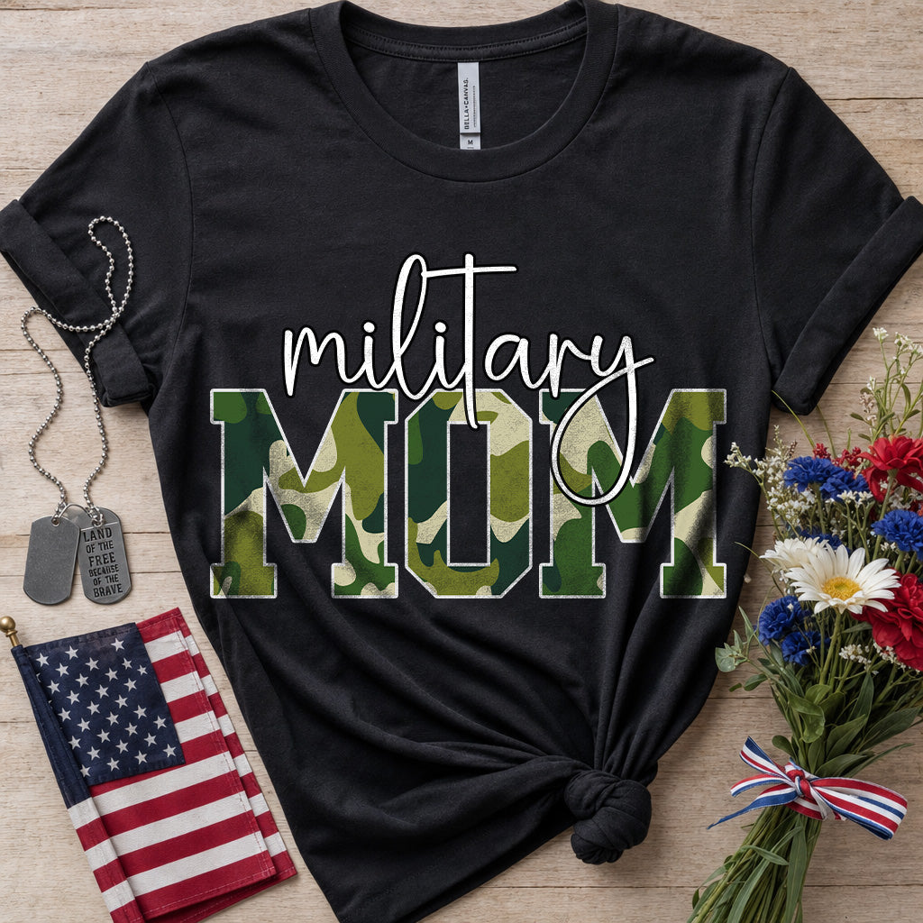 Military Mom Camo Tee - Mother's Day Patriotic Support Shirt