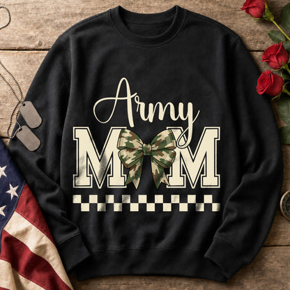 Army Mom Camo Bow Crewneck Sweatshirt
