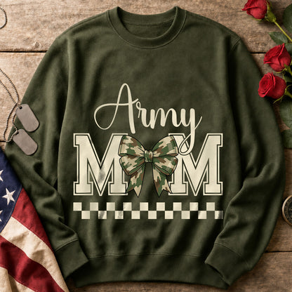 Army Mom Camo Bow Crewneck Sweatshirt