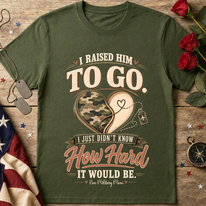To Go T-Shirt — "I Baked Him To Go" Heart Camouflage Comfort Tee