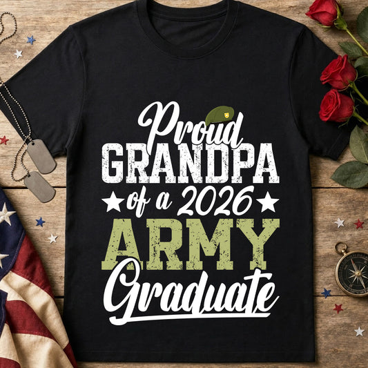 Proud Grandpa of a 2026 Army Graduate T-Shirt in black