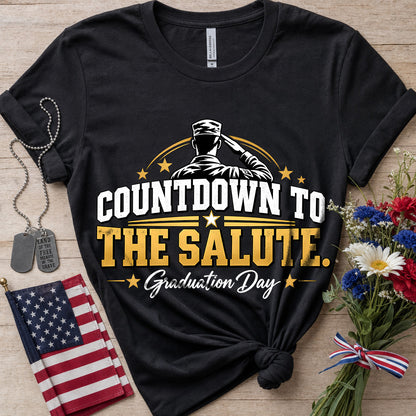 Countdown to the Salute Military Graduation T-Shirt in black