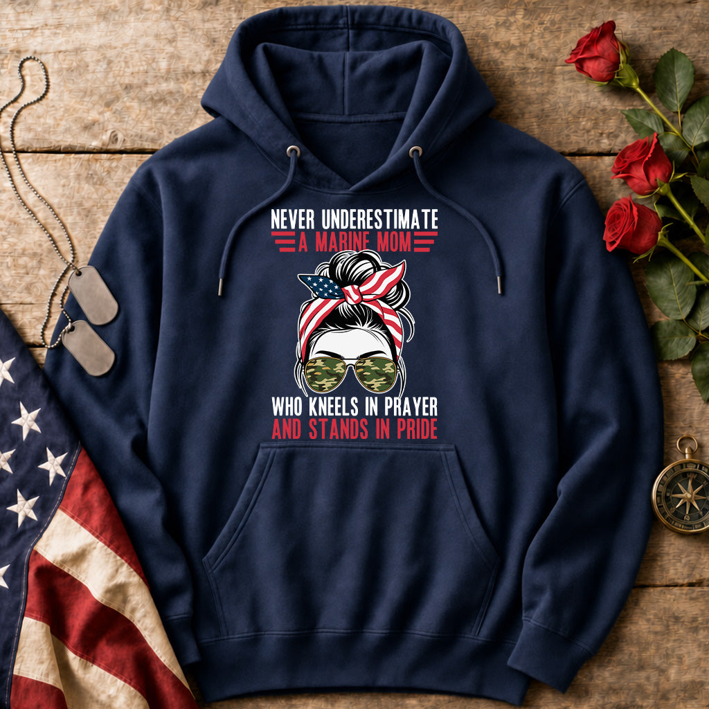 Never Underestimate a Marine Mom Hoodie