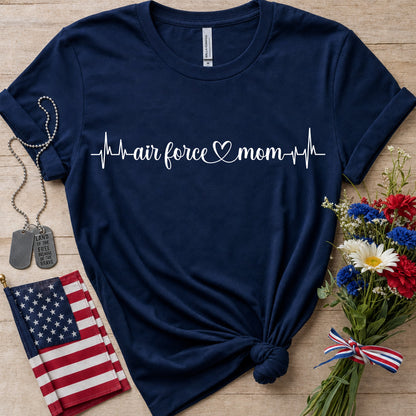 Air Force Mom Heartbeat T-Shirt – Military Mom Gift