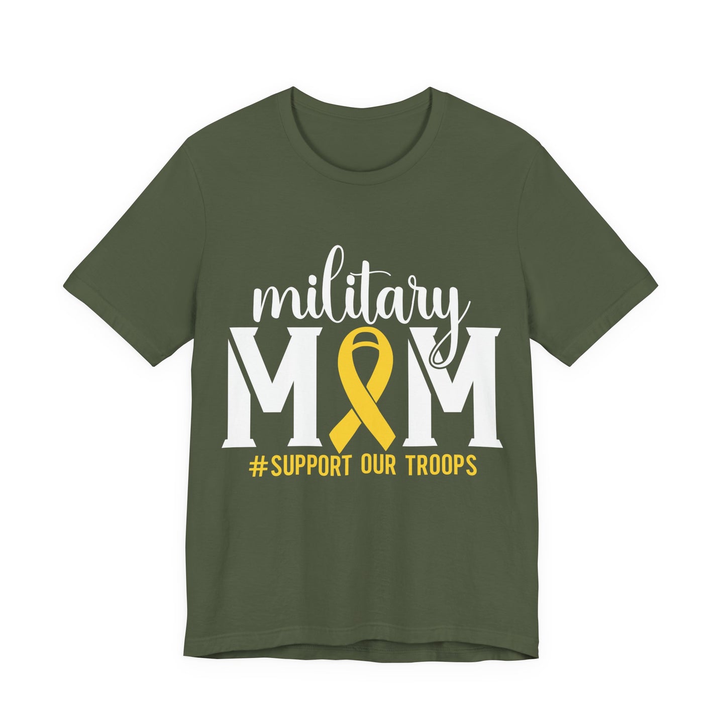 Military Mom T-Shirt — Support Our Troops Yellow Ribbon Tee