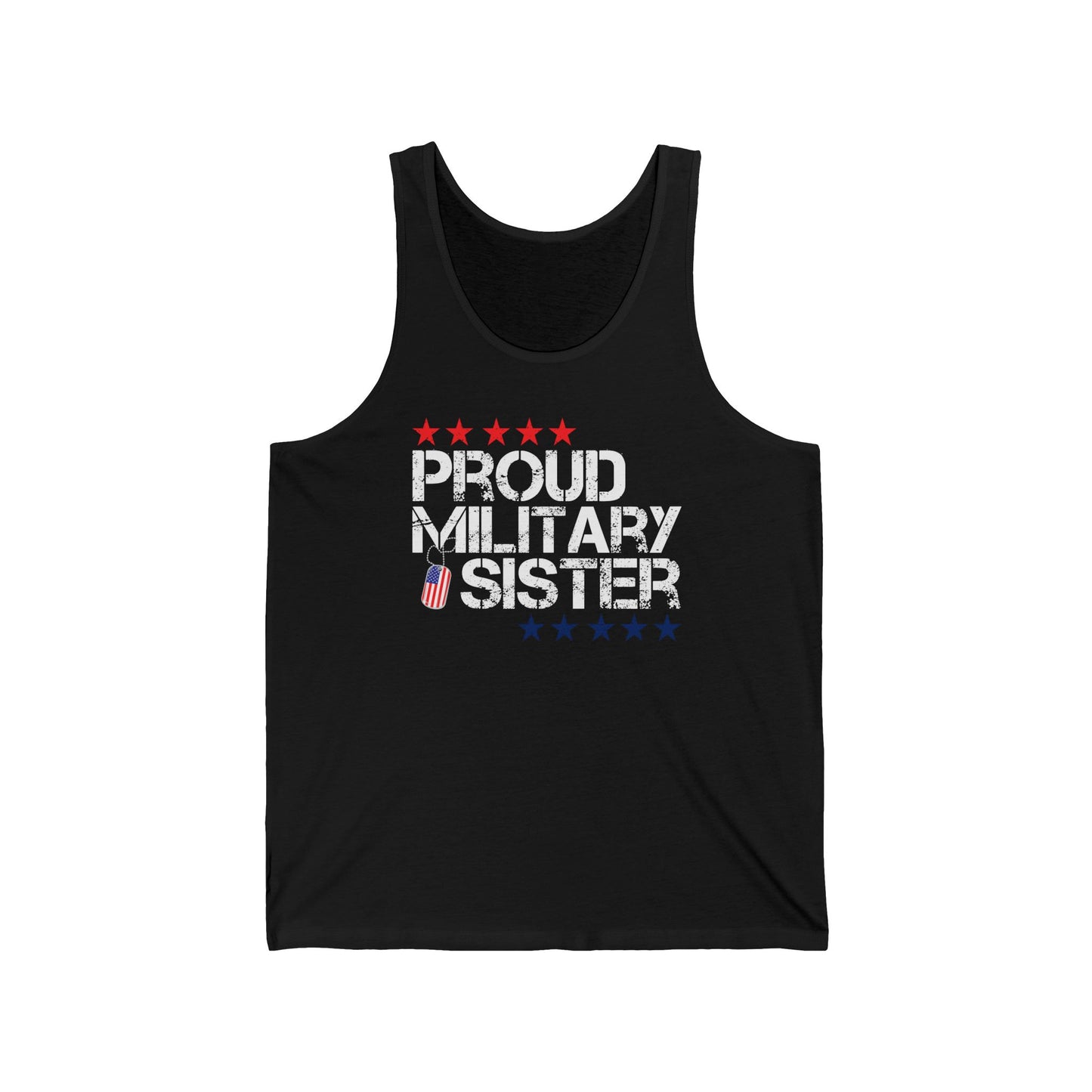 Proud Military Sister Tank Top | Patriotic Flag Design | Military Family Gift