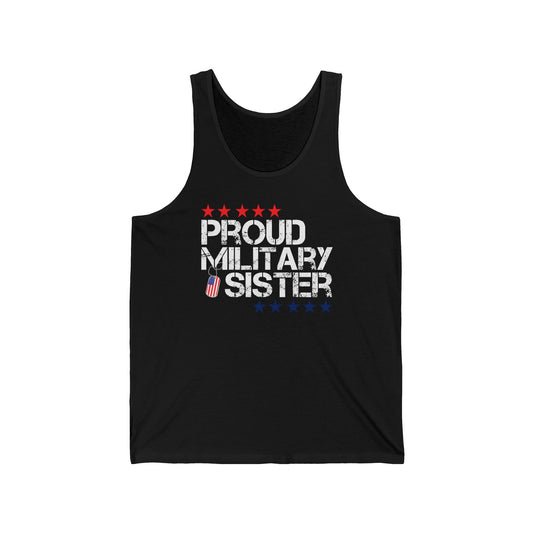 Proud Military Sister Tank Top | Patriotic Flag Design | Military Family Gift