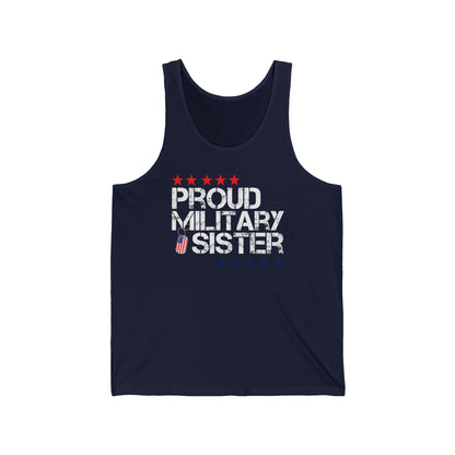 Proud Military Sister Tank Top | Patriotic Flag Design | Military Family Gift
