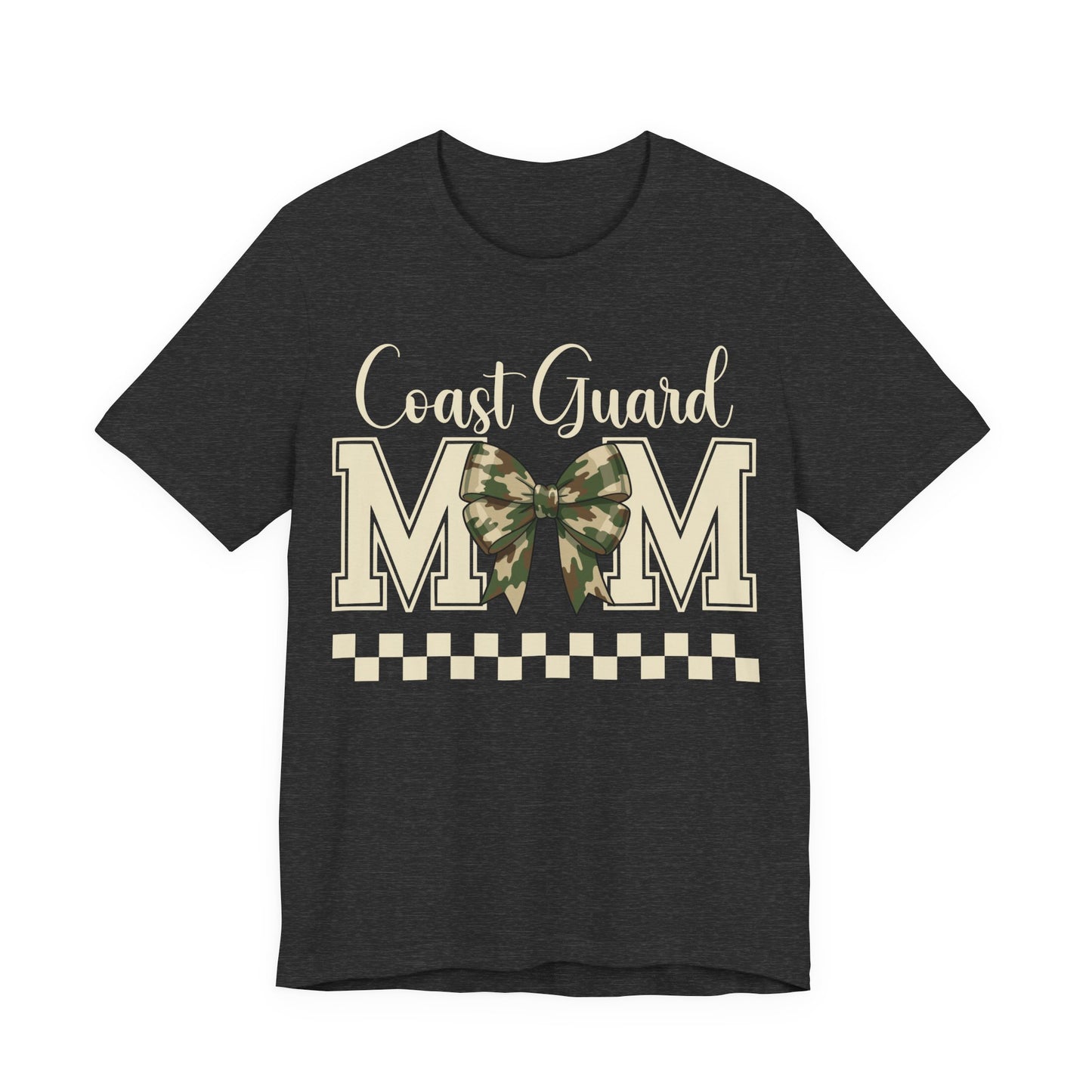 Coast Guard Mom T-Shirt — Camo Ribbon Military Support Tee
